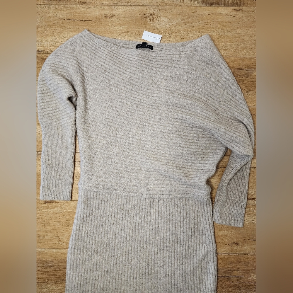 NWT BANANA REPUBLIC Colleta Soft Wool Yak Hair Midi Sweater Dress XL Side Slit - Picture 6 of 11